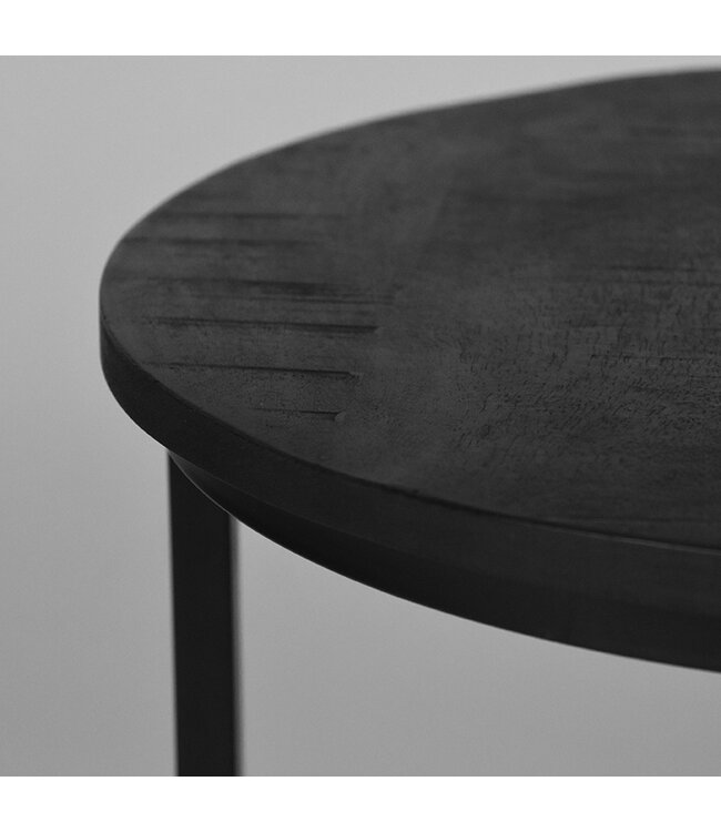 LABEL51 LABEL51 Salontafel Duo - Zwart - Mangohout 40x40x38 cm