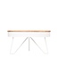 LABEL51 Salontafel Saran – Mango Hout & Wit Metaal – Ø80 cm – LABEL51