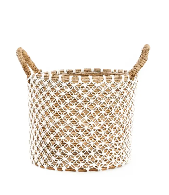 Bazar Bizar De Cross Stitched MacramÃ© Mand - Naturel Wit - M