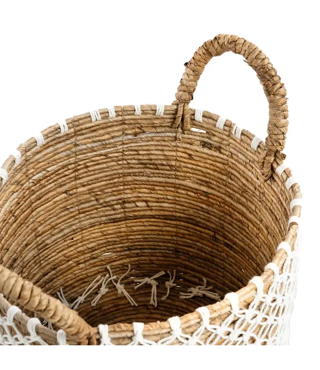 Bazar Bizar De Cross Stitched MacramÃ© Mand - Naturel Wit - M