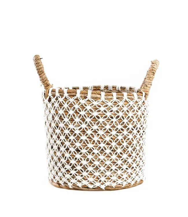 Bazar Bizar De Cross Stitched MacramÃ© Mand - Naturel Wit - S