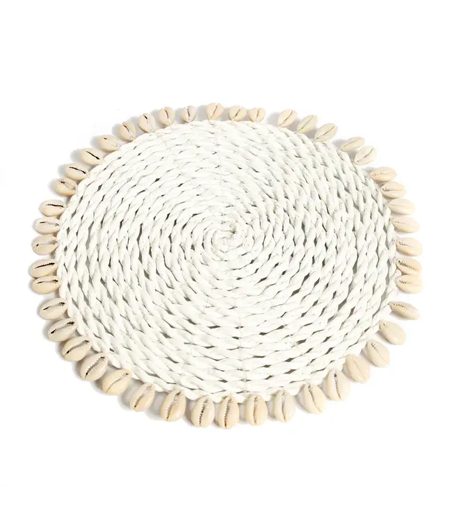 Bazar Bizar De Seagrass Shell Pannenonderzetter - Wit
