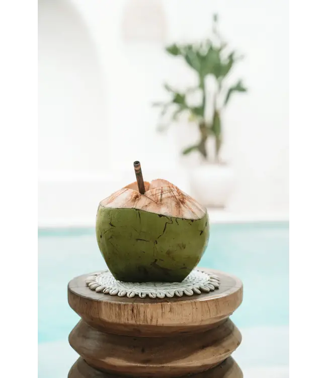 Bazar Bizar De Seagrass Shell Pannenonderzetter - Wit