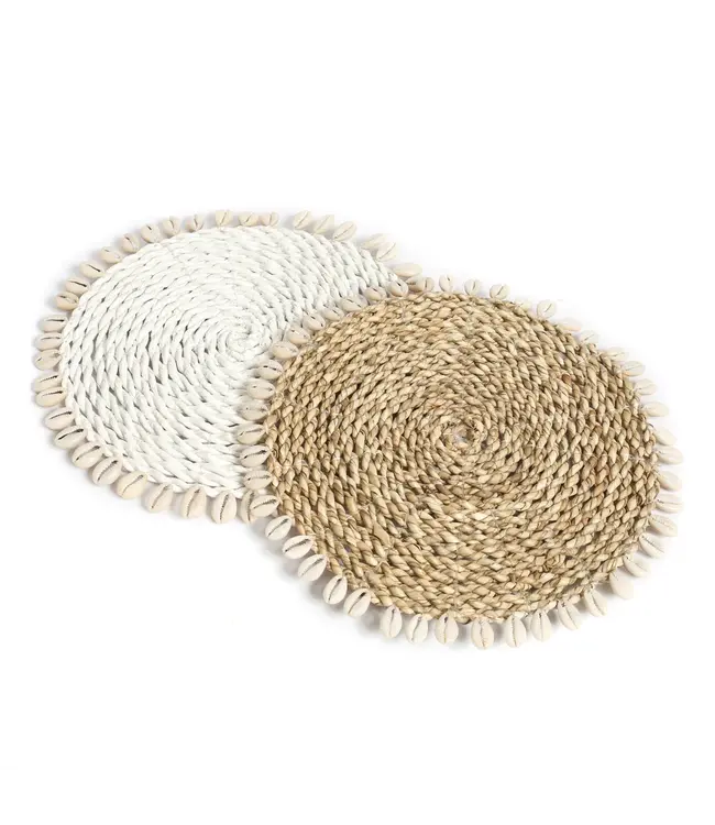 Bazar Bizar De Seagrass Shell Pannenonderzetter - Wit