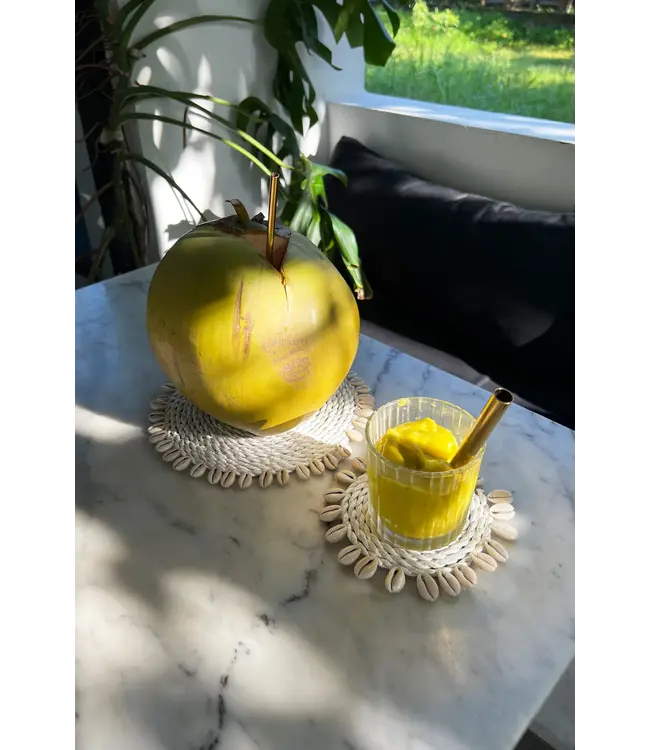 Bazar Bizar De Seagrass Shell Onderzetter - Wit