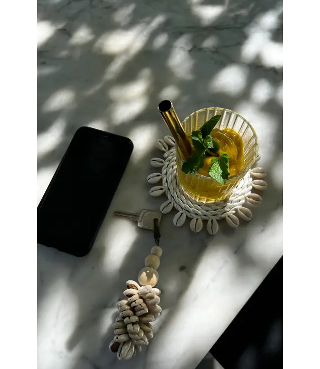 Bazar Bizar De Seagrass Shell Onderzetter - Wit