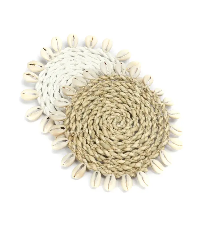 Bazar Bizar De Seagrass Shell Onderzetter - Wit