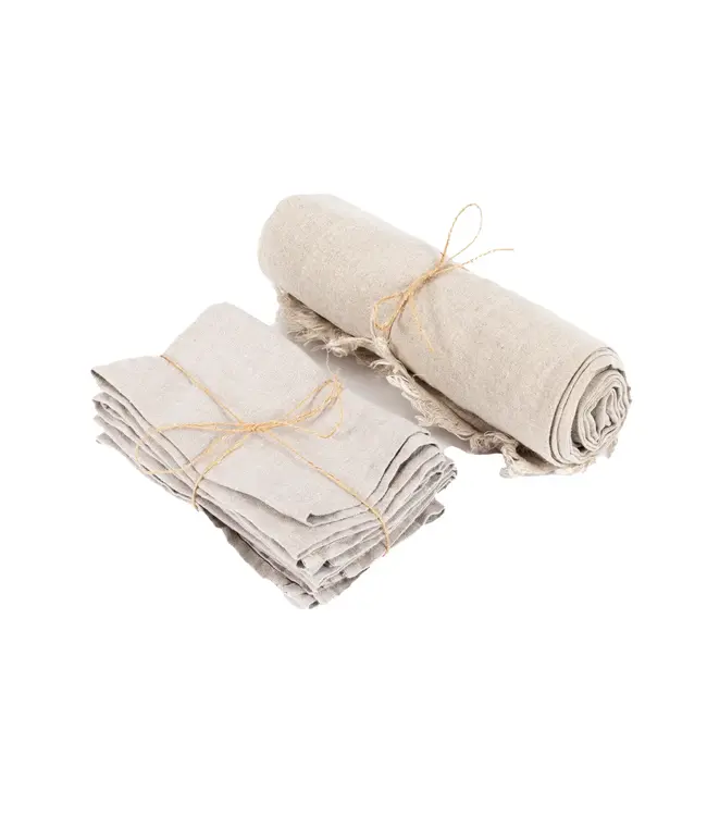 Bazar Bizar Het Linnen Tafelkleed - Beige - 150x200