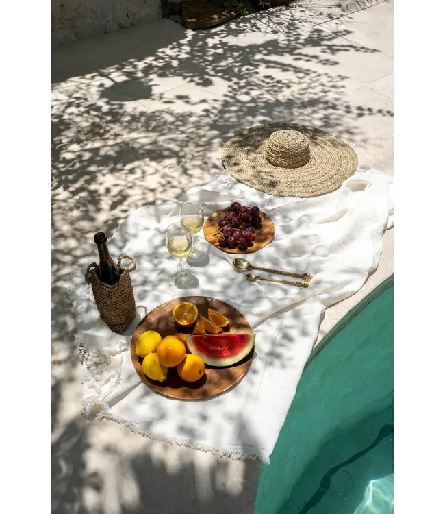 Bazar Bizar Het Linnen Tafelkleed - Wit - 150x200