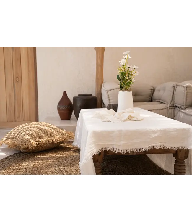 Bazar Bizar Het Linnen Tafelkleed - Wit - 180x300