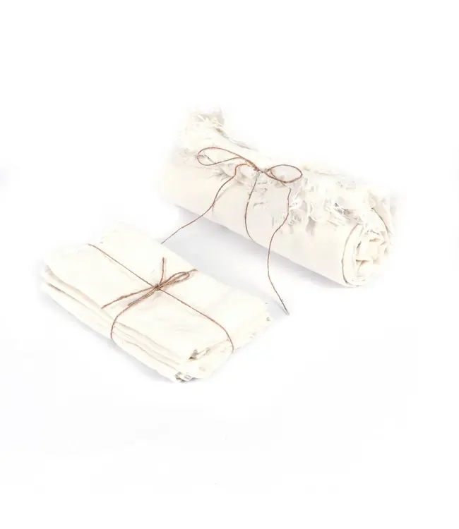 Bazar Bizar Het Linnen Tafelkleed - Wit - 150x200