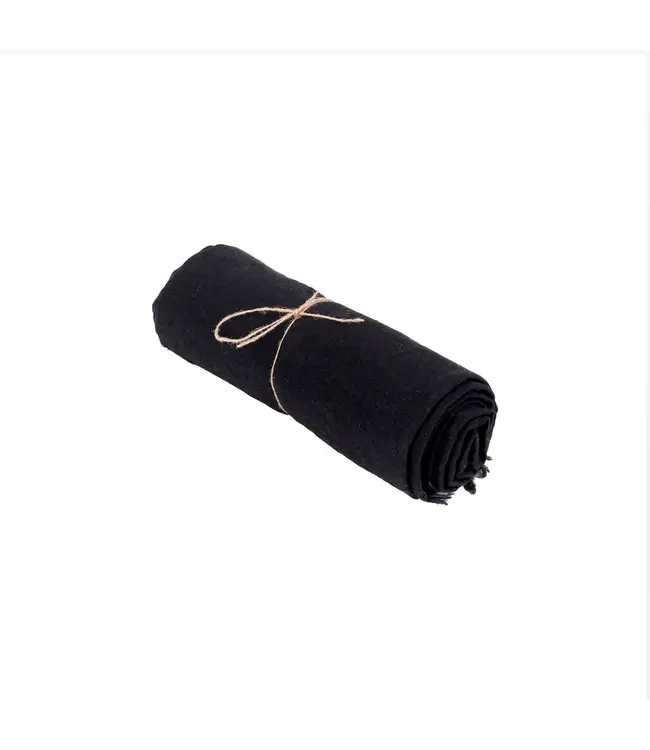 Bazar Bizar Het Linnen Tafelkleed- Zwart -150x200