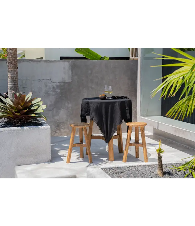Bazar Bizar Het Linnen Tafelkleed- Zwart -150x200