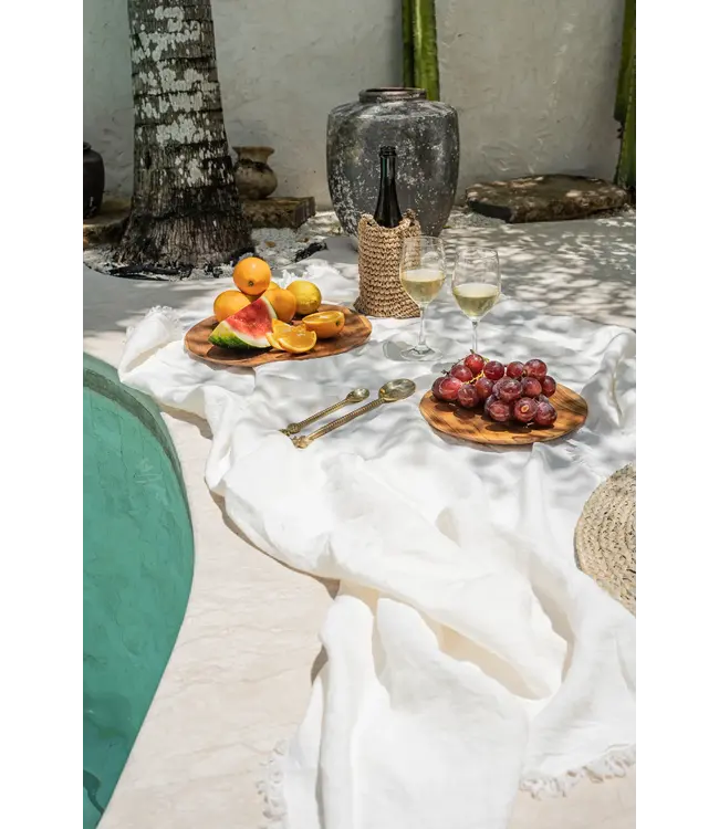 Bazar Bizar Het Linnen Tafelkleed - Wit - 150x250