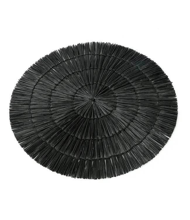 Bazar Bizar De Alang Alang Placemat - Rond - Zwart