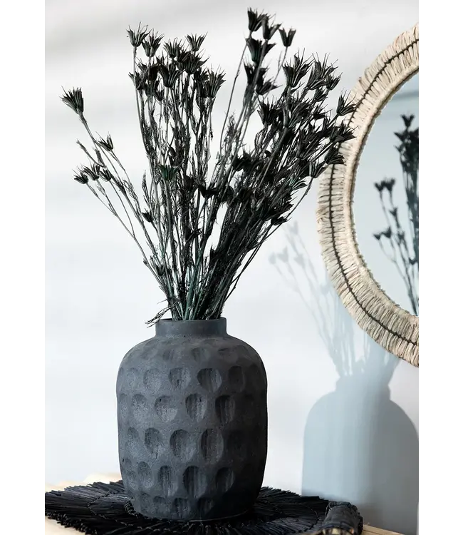 Bazar Bizar De Alang Alang Placemat - Rond - Zwart