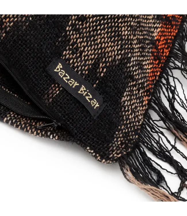 Bazar Bizar De Oh My Gee Kussenhoes - Zwart Oranje -  60x60