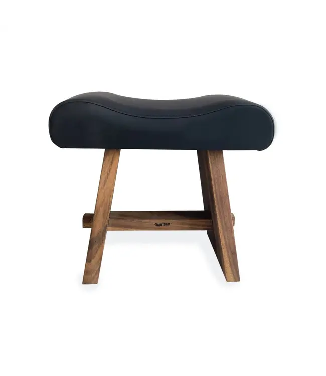 Bazar Bizar De Suar Kruk met Leder - Naturel Zwart