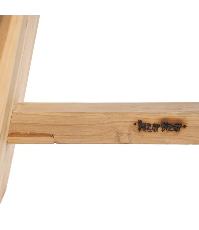 Bazar Bizar De Suar Kruk met Leder - Naturel Zwart