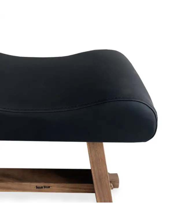 Bazar Bizar De Suar Kruk met Leder - Naturel Zwart