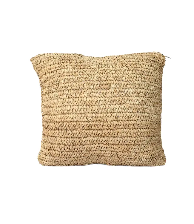 Bazar Bizar De Raffia Flores Kussenhoes - Naturel - 40x40