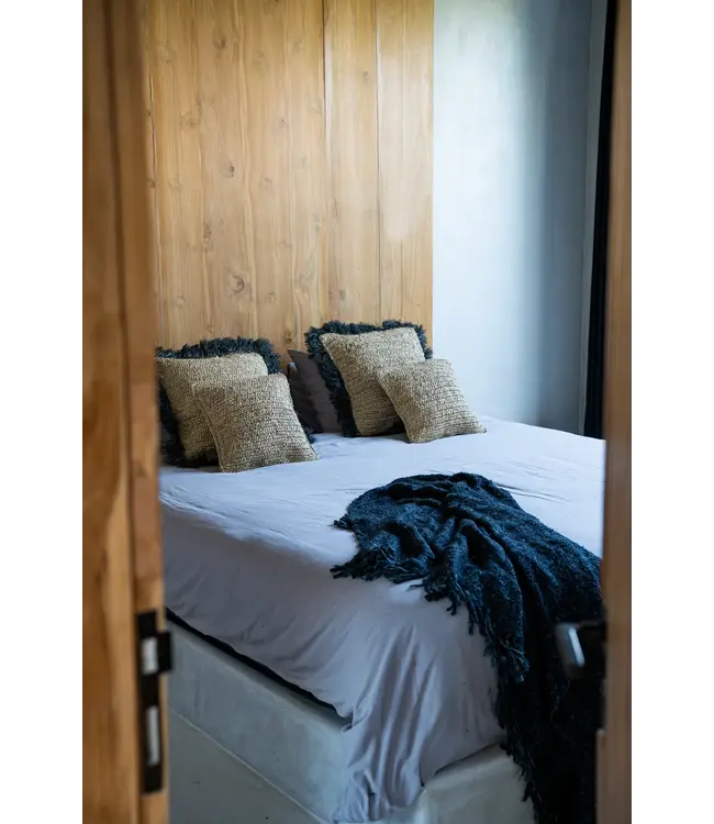 Bazar Bizar De Raffia Flores Kussenhoes - Naturel - 40x40