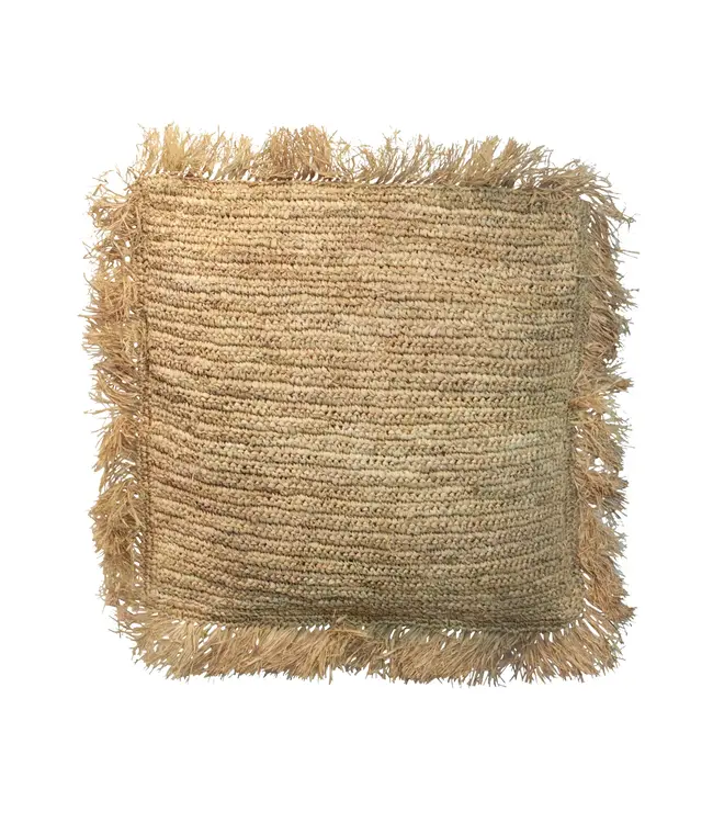 Bazar Bizar De Raffia Kussenhoes - Vierkant - Naturel - 60x60