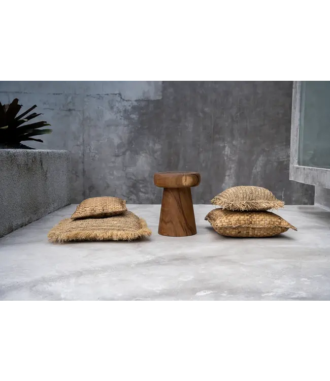 Bazar Bizar De Raffia Kussenhoes - Vierkant - Naturel - 60x60