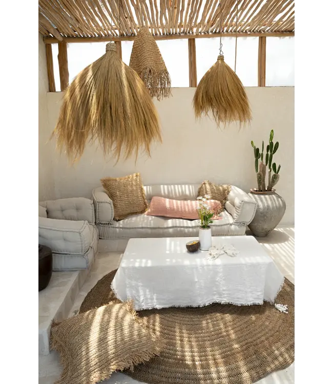 Bazar Bizar De Raffia Kussenhoes - Vierkant - Naturel - 60x60