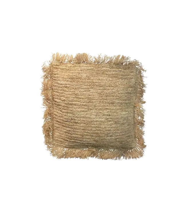 Bazar Bizar De Raffia Kussenhoes - Vierkant - Naturel - 40x40