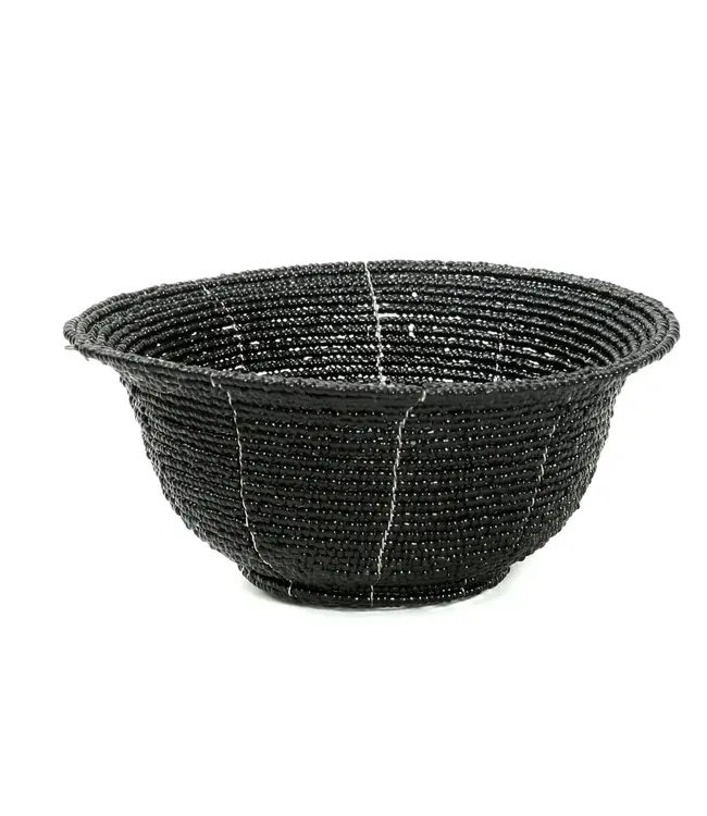 Bazar Bizar De Beaded Kom Laag - Zwart - S