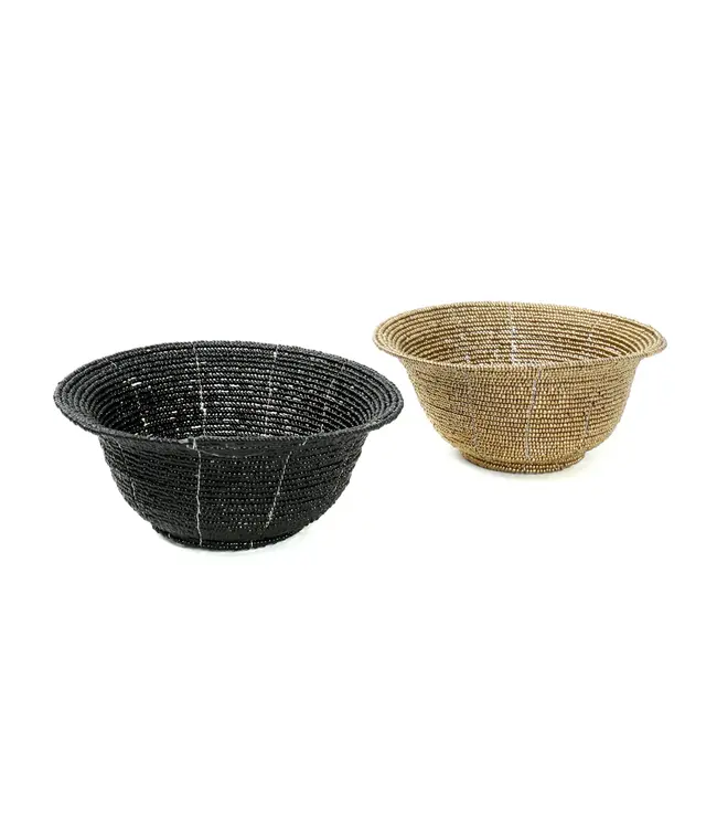 Bazar Bizar De Beaded Kom Laag - Zwart - S
