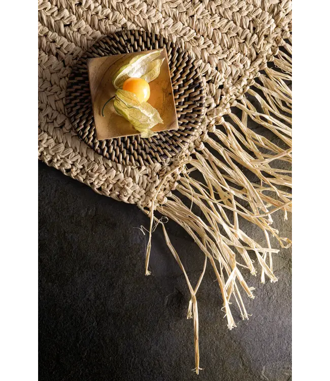 Bazar Bizar De Fringe Raffia Placemat Rechthoeking - Naturel