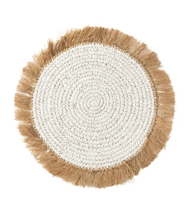 Bazar Bizar De Water Hyacinth Raffia Placemat - Wit Naturel
