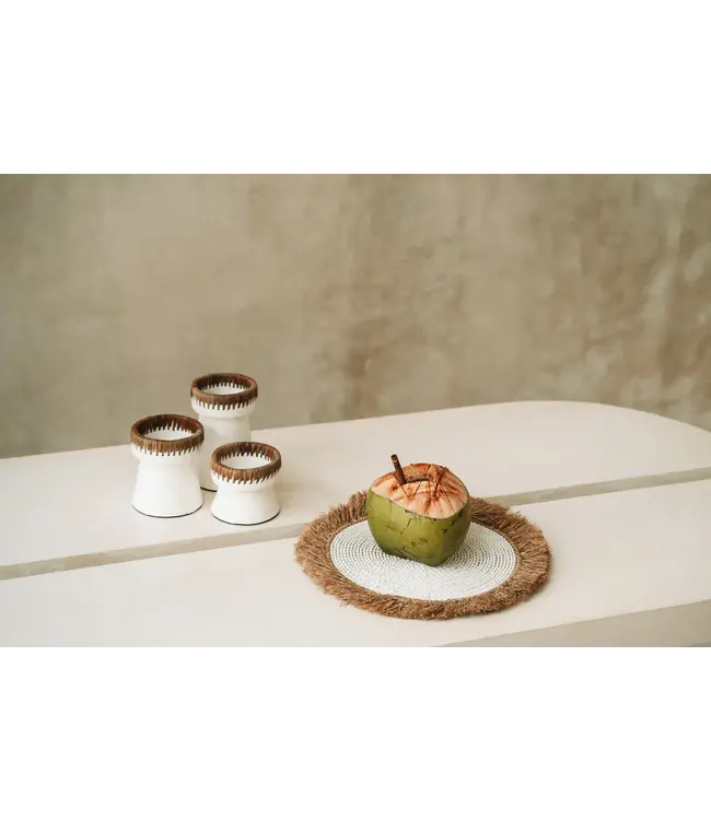 Bazar Bizar De Water Hyacinth Raffia Placemat - Wit Naturel