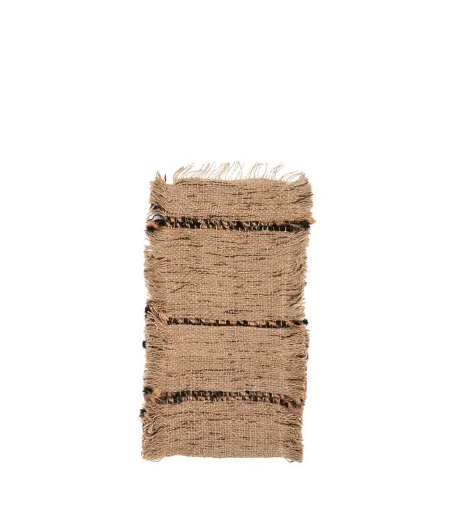 Bazar Bizar Het Oh My Gee Bestekzakje - Beige Zwart - Set van 4