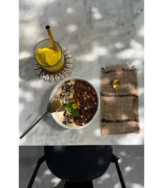 Bazar Bizar Het Oh My Gee Bestekzakje - Beige Zwart - Set van 4