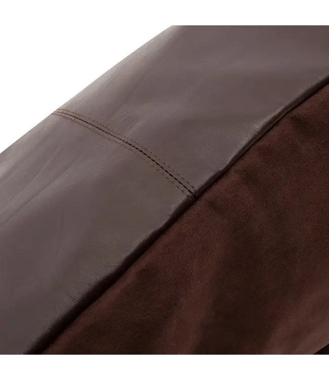 Bazar Bizar De Four Panel Leather Kussenhoes - Chocolade - 60x60