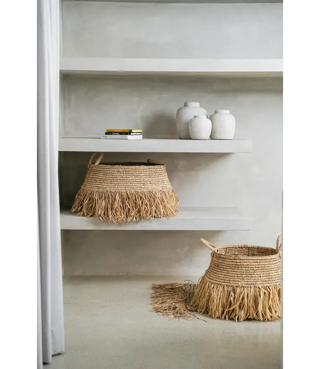 Bazar Bizar De Raffia Deluxe Mand - Naturel - L