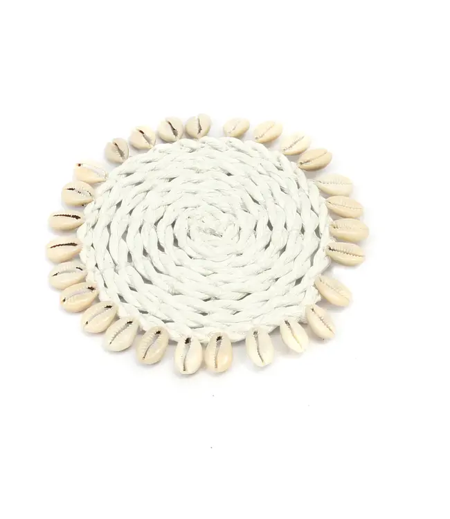 Bazar Bizar De Seagrass Shell Onderzetter - Wit