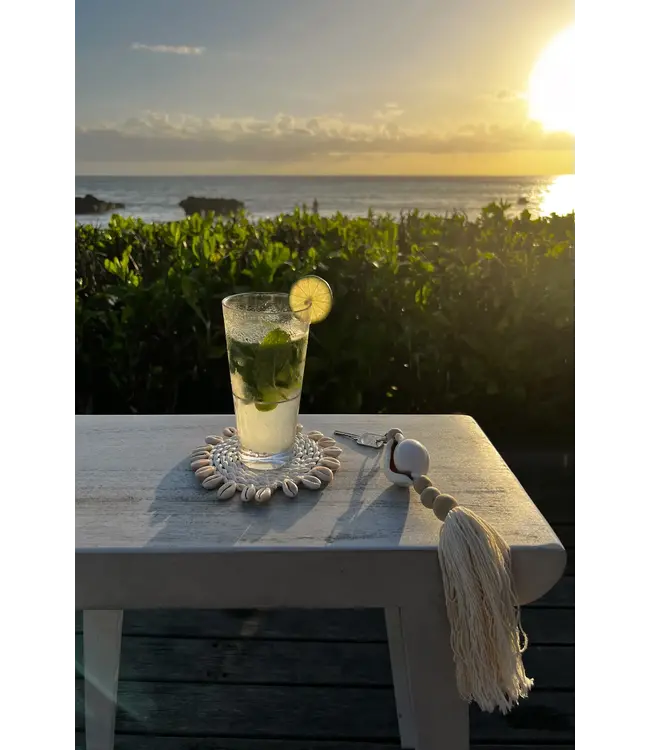 Bazar Bizar De Seagrass Shell Onderzetter - Wit