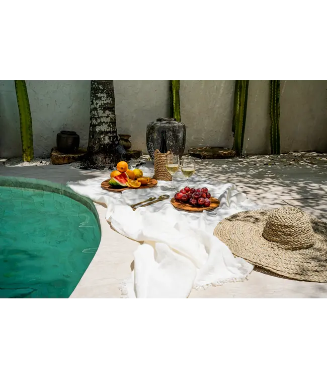 Bazar Bizar Het Linnen Tafelkleed - Wit - 150x250