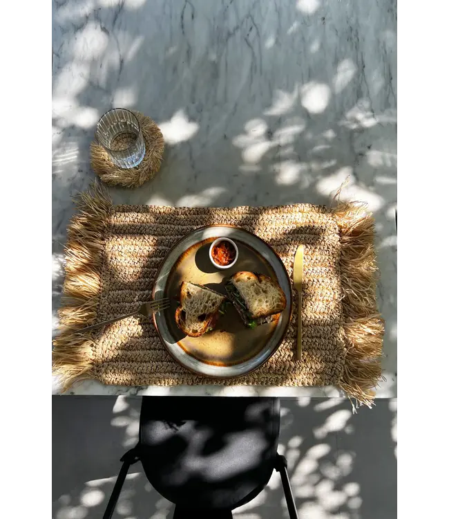 Bazar Bizar De Fringe Raffia Placemat Rechthoeking - Naturel