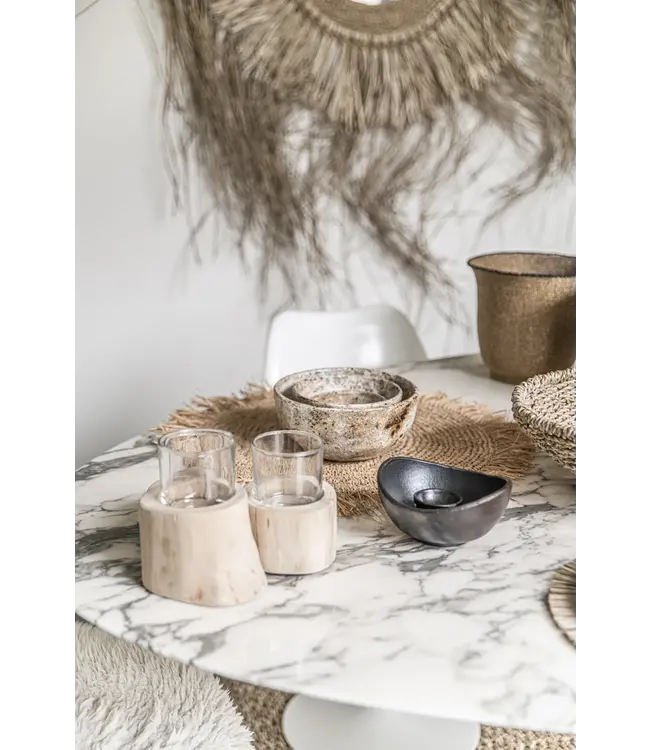 Bazar Bizar De Burned Gebogen Kom - Zwart - Set van 3