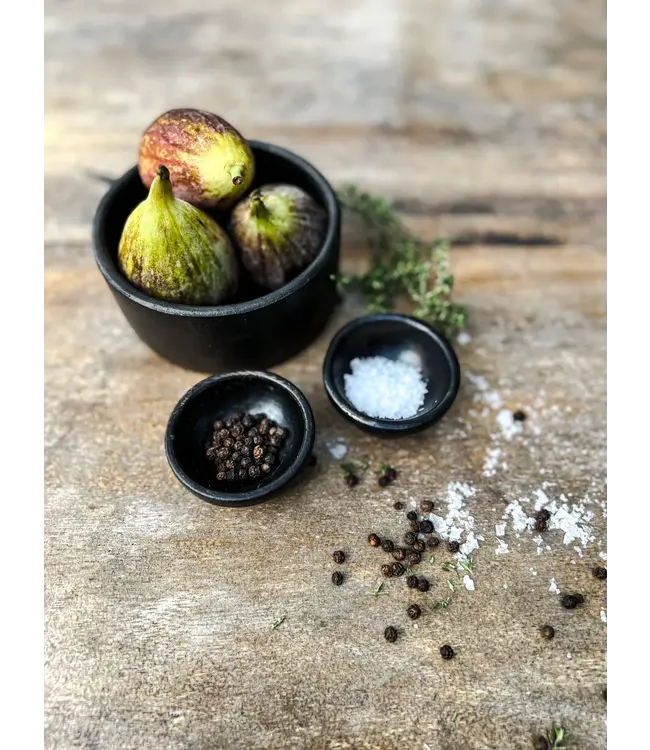 Bazar Bizar De Burned Cilinder Kom - Zwart - Set van 3