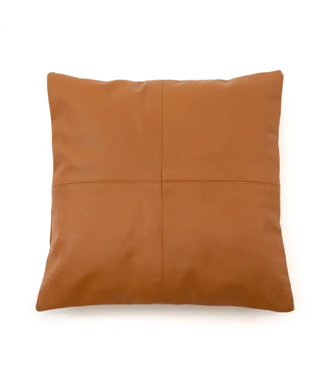 Bazar Bizar De Four Panel Leather Kussenhoes - Camel - 40x40