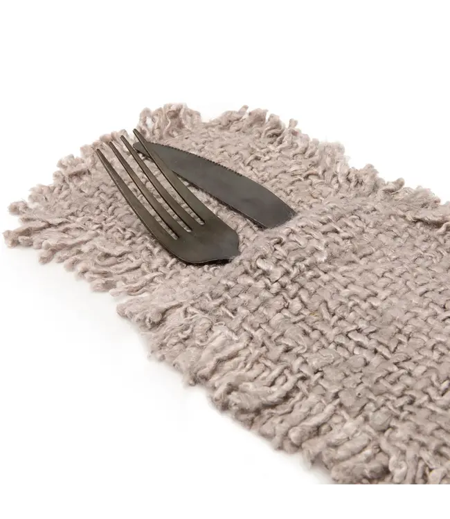 Bazar Bizar Het Oh My Gee Bestekzakje - Parel Grijs - Set van 4