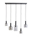 Light & Living Hanging lamp 5L 110x22x32 cm LEKAR black+smoked glass