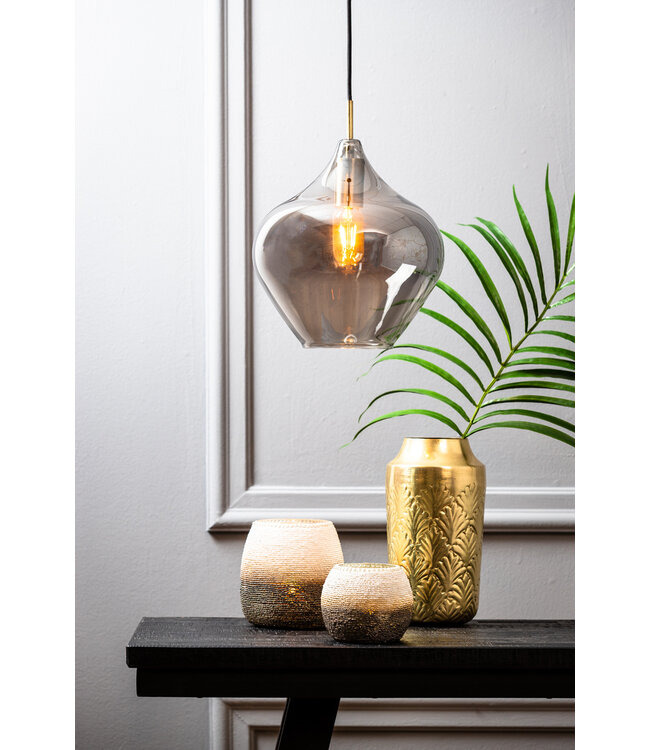 Light & Living Hanging lamp 27x29,5 cm RAKEL antique bronze+smoked