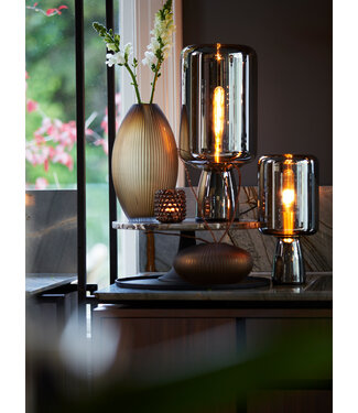 Light & Living Table lamp 21x45 cm LOTTA smoked glass+gold